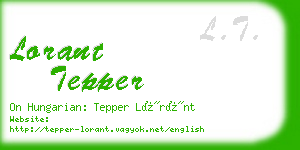 lorant tepper business card